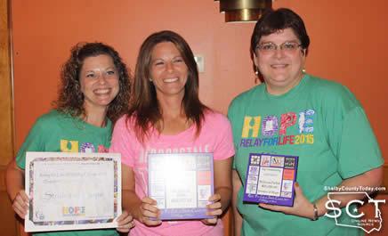 Strides of Hope team receives Top Fundraising Awards. From left: Kristen Whisenant, Stacey Scarborough, and Becky Parfait.