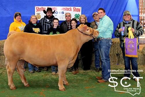 Keaton Bush (seen above with family), Timpson FFA, had the Grand Champion Steer in the Shelby County Livestock Show Steer division.