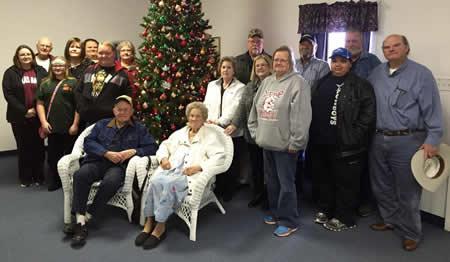  Pictured from left to right are, seated, Garth LaGrone, and JoNell LaGrone-widow of Jimmy LaGrone; standing, Merry LaGrone Bagley, Butch Marsalis, Alyssa Fensom, Brenda LaGrone McLane, Brandi McLane Kelley, Kelly LaGrone, Jimmy Nell LaGrone Oliver, Virginia Wood, Mack LaGrone, Sue Ann McMillian Ware, Kathy LaGrone, Tommy LaGrone, Jimmy Ray Oliver, Gavin LaGrone, and Mike LaGrone. Not pictured but present are Courtlyn Fensom, Brenton Fensom, and Rodger Glen McLane.
