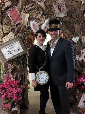 Cody and Wendy Arnold pose outside of the rabbit tunnel