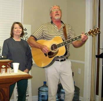Dr. Danny Paul and Sally Windham provided the musical entertainment for the March meeting of the Golden Harvest Ministries Club.  Members and guests enjoyed local favorites and original songs composed by Danny Paul.