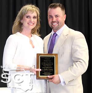 Young Citizen of the Year was presented to Anna Lee (left) by Josh McAdams (right) 2015 Young Citizen of the Year.