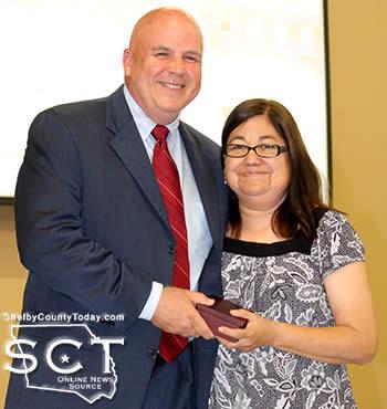 Rose Specter (right) was presented with the 2016 Chamber of Commerce President's Award. Bestowing this honor upon Specter was Jim Sawyer, Shelby County Chamber of Commerce President.