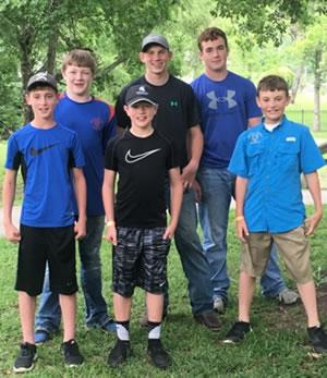 Pictured Back Row: Dawson McFaddin, Colton Gutermuth, Logan Holloway, Front Row: Lance Holloway, Tucker Scarber, and Colby Lout