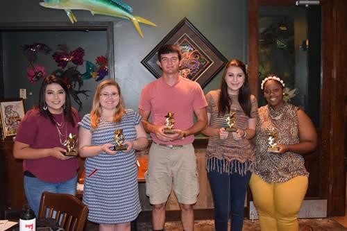 Member’s Choice Awards:  Vanesa Pacheco - Best New Ideas; Cadey Belrose - Most Appreciative; Cutter Smith - Most Diplomatic; Darian Hutto - Most Courteous; Kiasmin Page - Most Devoted.