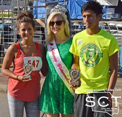 Pictured are (from left): Madison Brown, 2016 National Watermelon Queen Carla Lynn Penney and Antonio Chavez.