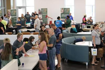 Students visited with organizations and received their room keys in the new Charles C. Matthews Foundation Student Center