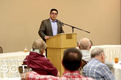 State Rep. Chris Paddie spoke to members of the Center Noon Lions Club and Center Rotary Club on Thursday, September 22.