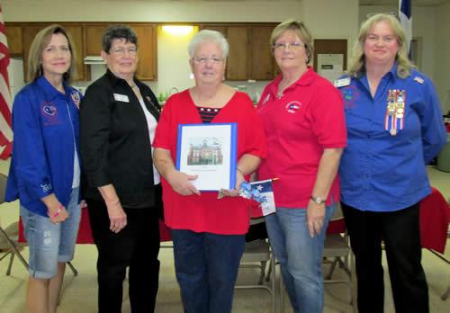 Shown in the picture are Chapter President Nancy Keeling, Chapter Registrar Maggie Casto, Vickie Martin, long time friend Lavonne Wood and Chapter Chaplain Stellar Walker.