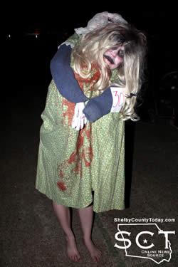Elizabeth Bowley received 3rd place in the Zombie Walk for her headless zombie costume.