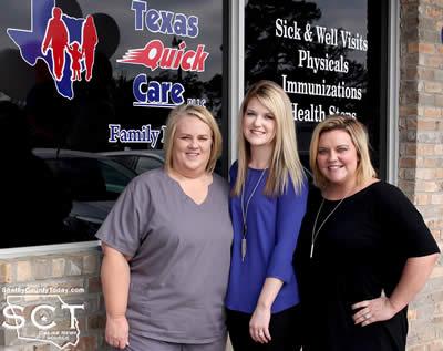 Pictured are (from left) Celeste Lewis, front office; Christine Owens, FNP; and Jessica Hopkins, Practice Manager, LVN.