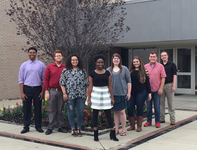 Panola College students selected to perform in the 2017 All-State Choir are (left to right) Ahmadreion Casel, Jacksonville; Shelby Gipson, St. Augustine; Alyia Doktor, Longview;  Kyana Reagan, Lufkin; Shelby Brown, Tatum; Shannon James, Carthage; Samuel Slone, Marion, Virginia; and Walker Pahlman, Nacogdoches.