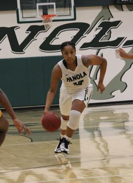 Sophomore Denasia Watson goes for a career high in rebounds (11). Photo courtesy of Theresa Beasley