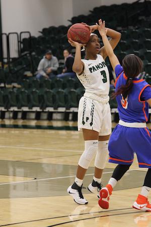 Sophomore Charlynn Perry hits 6 3-pointers on the night, and scoring a new career high of 21 points. Picture courtesy of Tearesa Beasley