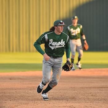 Photo taken by - Craig Cain"  Picture of Sophomore Cal Smith, went 1 for 1 with 2 RBI's to beat Paris Junior College