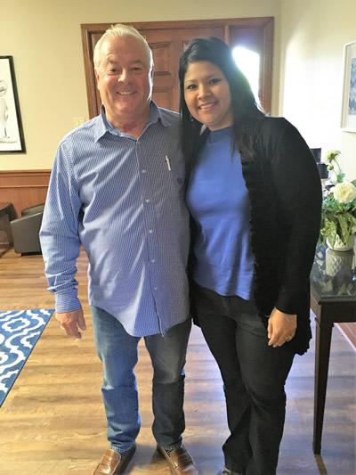 County Attorney Gary Rholes and Marlene Hernandez. Thank you County Attorney Gary Rholes for wearing your blue today to help increase awareness of child abuse in our community #GoBlueDay