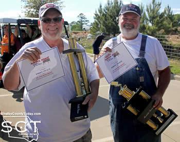 Top Hufferd (left) and Shelby Johnson (right) teamed up to take the winning title of the annual 2017 Shelby County Grill Fest 42 tournament.