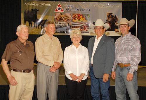 Nacogdoches County agricultue award recipients are pictured from left are Fred Borders, Melvin Adams, Stephani Curbow and Hyman and Benjamin Boozer.

 