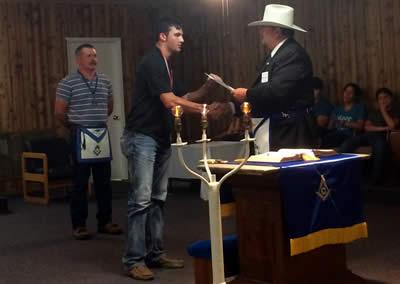 A $1,000 scholarship was also presented to Cutter Smith, TImpson graduate, during the ceremony held at the Timpson lodge.