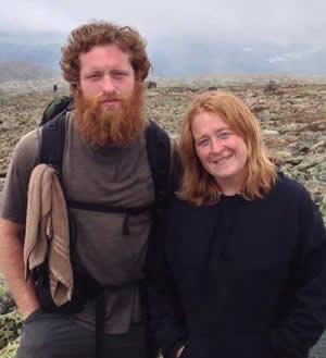 Dillon and his mother, Kristie Brown, at the end of the trail.