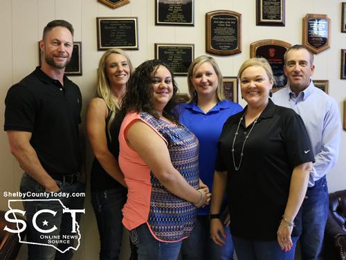From left: Kirk Dillon, Vice President of Operations; Lisa Barbee, Assistant Vice President; Alicia Plata, Branch Asst. Manager; Casie Windham, Branch Manager; Leslie Jordan, District Supervisor; and Brad Davis, President