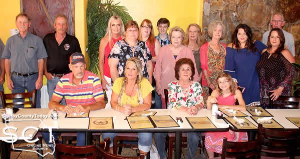 Melissa Crouch, Justice of the Peace Precinct 1, gathered with family and friends for a meal at a local restaurant following her swearing in Monday, July 17, 2017.