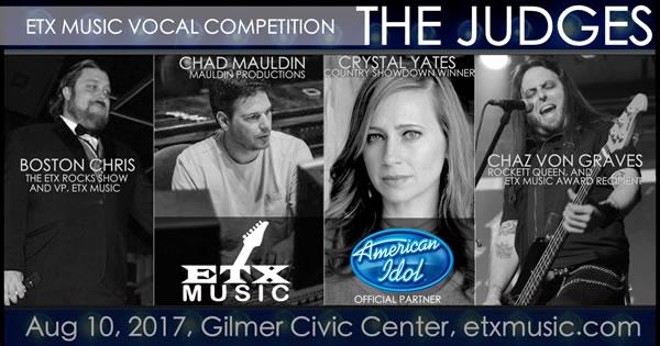 Judges for the ETX Music Vocal Competition