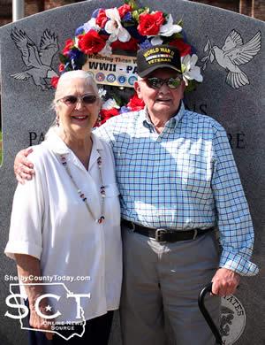 Pictured are Becky Maidic (left), Auxiliary member, with A.J. Procell, World War II veteran and VFW member.