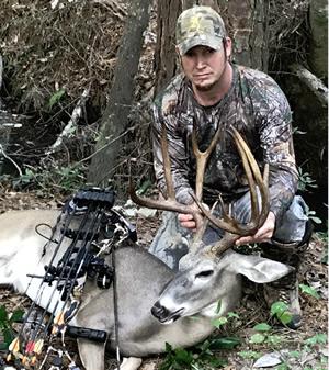 Cherokee County archer Craig Yates bagged his open range 12 pointer on Oct. 14. The big non-typical grosses 163 4/8 and nets 156 4/8. It is Yates' first deer using archery gear. (Courtesy Photo)