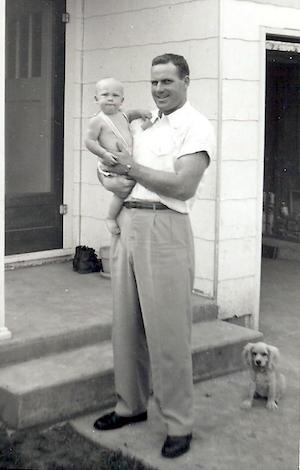 Internet searches lead Rogers to family historian George Robbins II of Sierra Vista, AZ. Robbins, who is Victor Elliott's nephew, is pictured here with his Uncle Vic back in the 1950s. (Photo courtesy of George Robbins II)