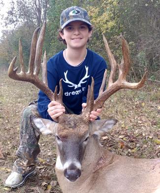 J.J. Idrogo with his 17-point bruiser shot earlier this season in Smith County. Taken on a 1,200-acre open range lease, the buck is the biggest TBGA non-typical ever reported from Smith County. It is sure to be among the top scoring non-typicals killed in all of East Texas this season. (Courtesy Photo)