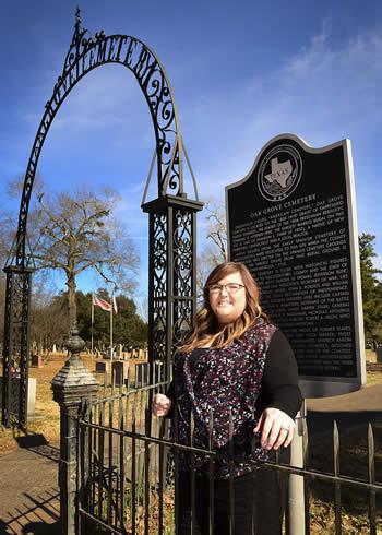 Heaven Umbrell, a Stephen F. Austin State University history graduate student, is working alongside members of the Friends of Historic Nacogdoches to create an index and map of Oak Grove Cemetery.