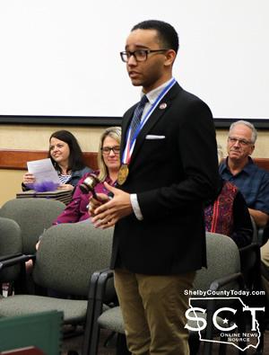 Mark Perkins had the honor of opening the meeting and was recognized for placing 3rd and being voted the Outstanding Presiding Officer at the UIL State Congressional Debate tournament in the 4A conference at the state capitol on January 9.