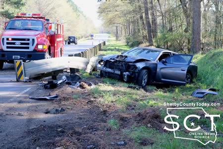 single crash vehicle scene shelby county today north public yesterday afternoon miles center two