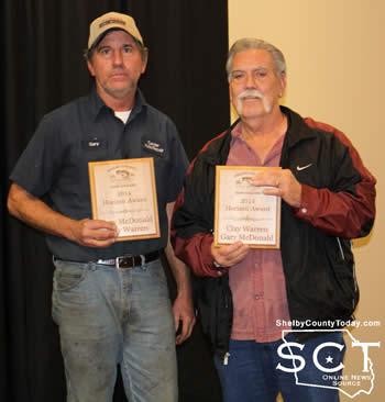 Gary McDonald (left) and Clay Warren (right) were the Horizon Award recipients at the SCBA banquet held on Thursday, January 15, 2015.