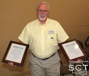 Tommy Hughes, John D. Windham Civic Center Director, was presented with two awards during the banquet.