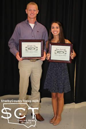 Scholarship recipients Christopher Dunn (left) and Alannah Nicole Hall (right).