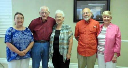 Nora Robinson, a guest, (38 years); Jim and Ann Forbes (62 years) and Mike and Linda Bordelon (50 years)