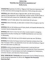 Regional Fall Awareness Prevention Day Resolution (Click for larger image)
