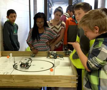 Tenaha Middle School robotics'  teams are seen preparing for upcoming meets.