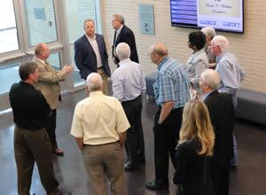 Photo: The Charles C. Matthews Foundation and Panola College Board of Trustees admire the new Charles C. Matthews Foundation Student Center during a private tour given by Panola College President, Greg Powell.
