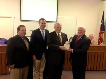 Pictured from L-R: Rick Thompson, TAC Legislative Liaison, Paul Sugg, TAC Legislative Director, Senator Robert Nichols and Angelina County Judge Wes Suiter.