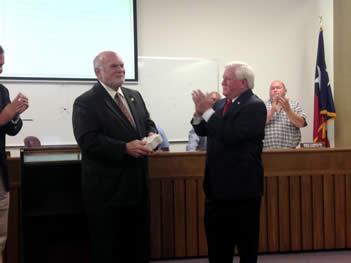 Pictured from L-R: Senator Robert Nichols and Angelina County Judge Wes Suiter