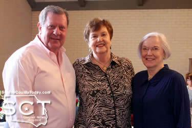 From left: City of Center Mayor David Chadwick, Joan Huff, and Cindy Griffin