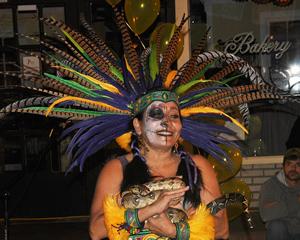 Face painting is a popular activity each year at the Día de los Muertos Fiesta, which is slated this year for 5 to 9 p.m. Saturday, Nov. 7, at The Cole Art Center @ The Old Opera House in downtown Nacogdoches.  (Photo) The Chikawa Aztec Dancers will return to Nacogdoches for the third annual Día de los Muertos Fiesta Saturday night, Nov. 7, in downtown Nacogdoches.