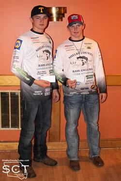 Chandler Burgay (left) and James Marshall (right) received $127.50 each for 15th place with 5 fish at 12.49 lbs.