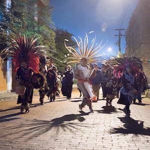 The popular Chikawa Aztec Dancers will return to Nacogdoches for the fourth annual DÃ­a de los Muertos Fiesta Saturday night, Nov. 5, in downtown Nacogdoches. Photo courtesy of Bill Nieberding