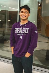 Curtis Tran, a finance major from Nacogdoches, received a Best of SFA Award.